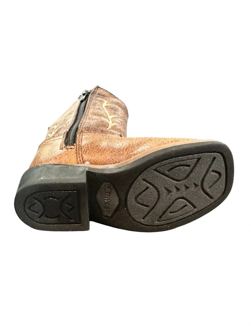 Jama Old West - Child/Toddler - Crackle Brown Cowboy Boots VB1013 Size 6.5-D